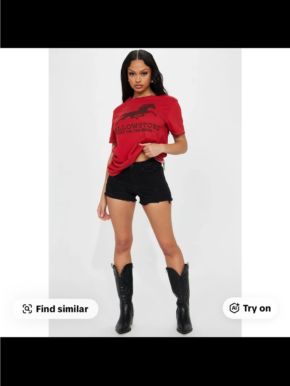 Just My Type Ripped Stretch Denim Shorts - Black - 3
Size.   Fashion nova